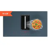 Klarstein AirJet FlexPro Inductiekookplaat met afzuiging - A++ efficiëntie, 750 m³/u luchtstroom, 14 kW vermogen, 58 dB stil, Touch-bediening, Flex-zone, Antraciet