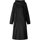 vidaXL Deken hoodie Zwart L Flanel