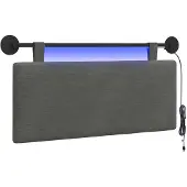 vidaXL Hangend hoofdbord Donkergrijs Corduroy stof
