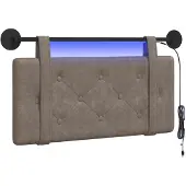 vidaXL Hangend hoofdbord Grijs Antiek PU