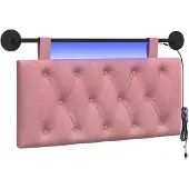 vidaXL Hangend hoofdbord Roze Fluweel