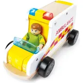 Hape Houten ambulance met licht en geluid - - vanaf 24 maanden