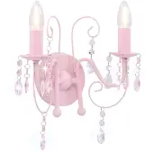 Möbelando Wandlamp met kralen 2 x E14 roze