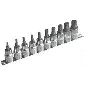 ASTA/SATRA Spline doppen 10 delige set op rail - Veeltanddop bitten set - 12 tand bit