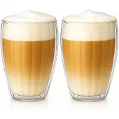 Cookinglife Dubbelwandige Latte Macchiato glazen / Koffieglazen Pumpkin 300 ml - 2 stuks
