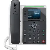HP IP-telefoon Poly Edge E220 met PoE-ondersteuning, IP-telefoon, zwart, headset met kabel, 4 lijnen, IPS-scherm, 7,11 cm (2,8")