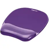 Fellowes Crystal Gel Muismat met Polssteun | Ergonomische Muismat | Geschikt voor Optische Muizen | Paars