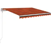vidaXL Luifel automatisch met LED windsensor 350x250 cm oranje bruin