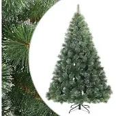 vidaXL Kunstkerstboom met Scharnier en Sneeuw Vilt Groen 180 cm
