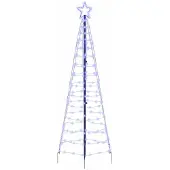 vidaXL LED Kerstboom met Grondspikes Blauw 250 cm IJzer