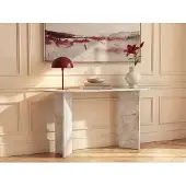 Vente-unique Sidetable - Witte marmereffect - TOPANIA