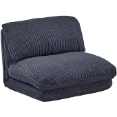 Sweeek Loungestoel met slaapfunctie corduroy fauteuil Donkerblauw