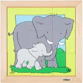 Educo Dierenpuzzel Moeder en kind - Olifant - 9 stukjes -