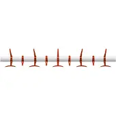 Kartell Hanger Wandkapstok L 90 cm x H 17 cm | Orange Red