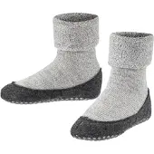 Falke Cosyshoe Teens Noppen op de zool wol huissokken kinderen grijs - maat 31-32