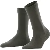 Falke Softmerino dik halfhoog comfortabel zonder motief zacht winter warm ondoorzichtig Merinowol Katoen Groen Dames sokken - Maat 39-40