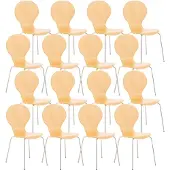 CLP Diego Set van 16 stapelstoelen natura