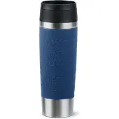 EMSA Travel Mug Classic N2022100 reisdrinkbeker 500 ml Zwart, Blauw, Roestvrijstaal Roestvrijstaal