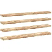 vidaXL Wandschappen 4 st zwevend 140x20x4 cm onbehandeld acaciahout