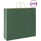 vidaXL Papieren zakken 250 st met hengsels 54x15x49 cm groen