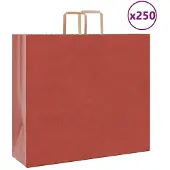 vidaXL Papieren zakken 250 st met hengsels 54x15x49 cm rood