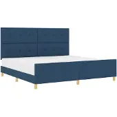 vidaXL Bedframe met hoofdeinde Blauw 200 x 200 cm Stof