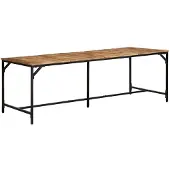 vidaXL Eettafel 220x90x75 cm massief hout ruw mangohout