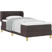 vidaXL Boxspring bed met matras Donkerbruin 90 x 190 cm Stof