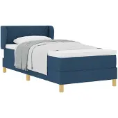 vidaXL Boxspring bed met hoofdeinde Blauw 90 x 200 cm Stof