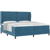 vidaXL Boxspring bed met hoofdeinde Donkerblauw 200 x 200 cm Fluweel