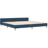 vidaXL Bedframe met hoofdeinde Blauw 200 x 200 cm Stof