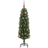 vidaXL Kunstkerstboom Groen 150 cm PVC en Staal en Kunststof