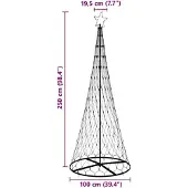 vidaXL LED kerstboom Warmwit 250 cm Metaal