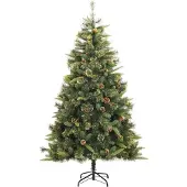 vidaXL Kunstmatige Scharnierende Kerstboom met Kegels 300 LED's Groen
