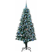 vidaXL Kunstkerstboom Groen 180 cm PVC en Staal en Kunststof