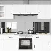 vidaXL Keukenachterwand 2 st Donkergrijs 110 x 50 cm gehard glas