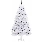 vidaXL Kunstmatige Hinged Kerstboom Wit 270 cm PVC en Staal