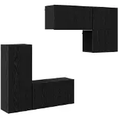 vidaXL TV Wand Eenheid 5 st Zwart Eiken Bewerkt hout