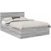 vidaXL Bedframe met hoofdeinde Grijs Sonoma 150 x 200 cm Bewerkt hout