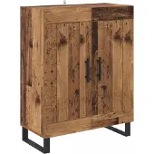 vidaXL Highboard 2 st Oud Hout 69,5 x 34 x 180 cm Bewerkt hout