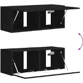 vidaXL Tv-meubelset 6 st Zwart Bewerkt hout