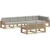 vidaXL Buiten bank set 6 st Wit en Lichtgrijs Polyester