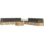 vidaXL Buiten bank set 9 st Wit en antracietkleurig Polyester
