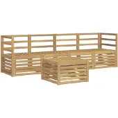 vidaXL Buiten bank set 5 st Wit Massief Acacia Hout
