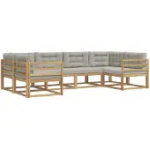 vidaXL Buiten bank set 6 st Wit en Lichtgrijs