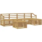 vidaXL Buiten bank set 6 st Wit Massief Acacia Hout