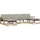 vidaXL Buiten bank set 6 st Wit en Lichtgrijs