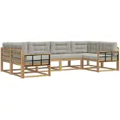 vidaXL Buiten bank set 6 st Wit en Lichtgrijs