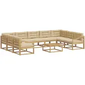 vidaXL Tuinset met 10 stuks, wit en beige