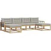 vidaXL Buiten bank set 6 st Wit en Lichtgrijs